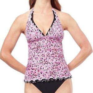 Profile by Gottex Women's  Pretty Wild Halter Tankini NWT size 10